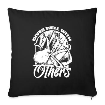 Plongeurs Plongée commerciale - Housse de coussin décorative 45 x 45 cm - noir - Devant