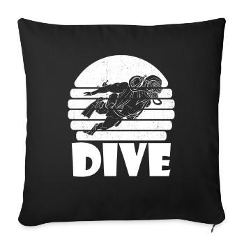 Plongeurs Plongée commerciale - Housse de coussin décorative 45 x 45 cm - noir - Devant
