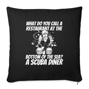 Plongeurs Plongée commerciale - Housse de coussin décorative 45 x 45 cm - noir - Devant