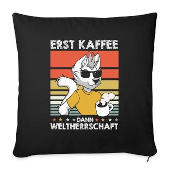 Furry Fandom Fursuits Kaffee - Sofakissenbezug 45 x 45 cm - Schwarz - Vorne