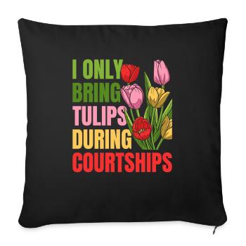 Tulips Tulips - Sofa pillowcase 17,3'' x 17,3'' (45 x 45 cm) - black - Front