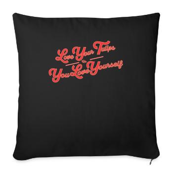 Tulips Tulips - Sofa pillowcase 17,3'' x 17,3'' (45 x 45 cm) - black - Front