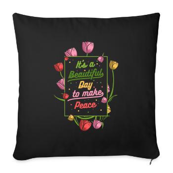 Tulips Tulips - Sofa pillowcase 17,3'' x 17,3'' (45 x 45 cm) - black - Front