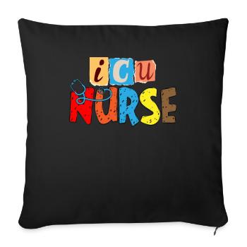 Nurse stethoscope - Sofa pillowcase 17,3'' x 17,3'' (45 x 45 cm) - black - Front