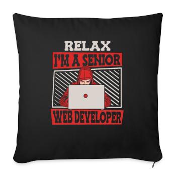 Web Entwickler Webdeveloper Senior - Sofakissenbezug 45 x 45 cm - Schwarz - Vorne