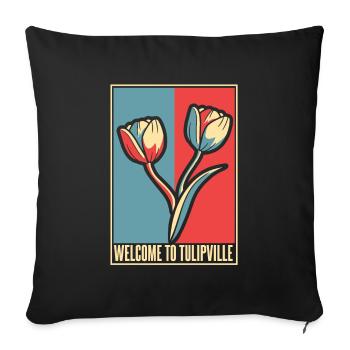 Tulips Tulips - Sofa pillowcase 17,3'' x 17,3'' (45 x 45 cm) - black - Front