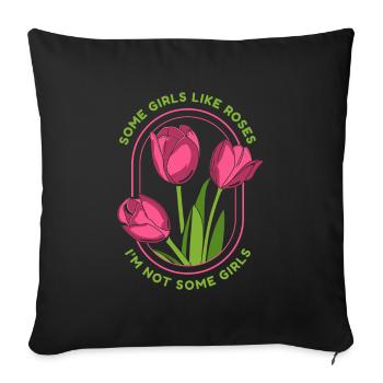 Tulipes Humour Tulipes - Housse de coussin décorative 45 x 45 cm - noir - Devant