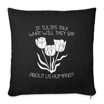 Tulpen Tulpen - Sofakissenbezug 45 x 45 cm - Schwarz - Vorne