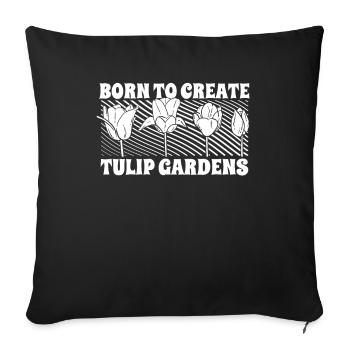 Tulips Tulips - Sofa pillowcase 17,3'' x 17,3'' (45 x 45 cm) - black - Front