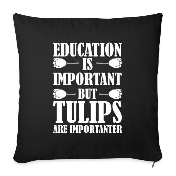 Tulips Tulips - Sofa pillowcase 17,3'' x 17,3'' (45 x 45 cm) - black - Front