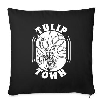 Tulips Tulips - Sofa pillowcase 17,3'' x 17,3'' (45 x 45 cm) - black - Front