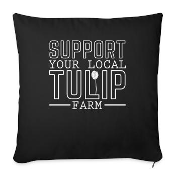 Tulips Tulips - Sofa pillowcase 17,3'' x 17,3'' (45 x 45 cm) - black - Front