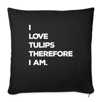 Tulips Tulips - Sofa pillowcase 17,3'' x 17,3'' (45 x 45 cm) - black - Front