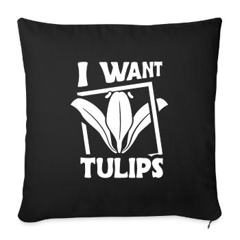 Tulips Tulips - Sofa pillowcase 17,3'' x 17,3'' (45 x 45 cm) - black - Front