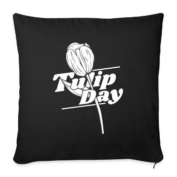 Tulips Tulips - Sofa pillowcase 17,3'' x 17,3'' (45 x 45 cm) - black - Front