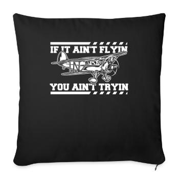 Airplane Mechanic - Sofa pillowcase 17,3'' x 17,3'' (45 x 45 cm) - black - Front