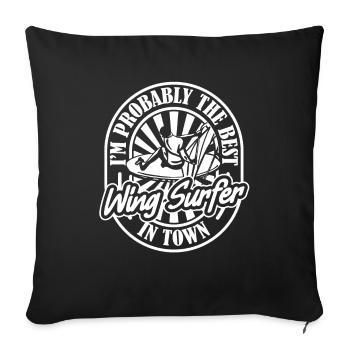 Wing Surf Wing Foil - Sofa pillowcase 17,3'' x 17,3'' (45 x 45 cm) - black - Front