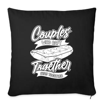 Rafting couple - Sofa pillowcase 17,3'' x 17,3'' (45 x 45 cm) - black - Front