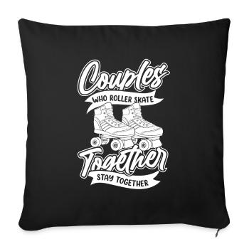 Roller Skates Roller Skating - Sofa pillowcase 17,3'' x 17,3'' (45 x 45 cm) - black - Front