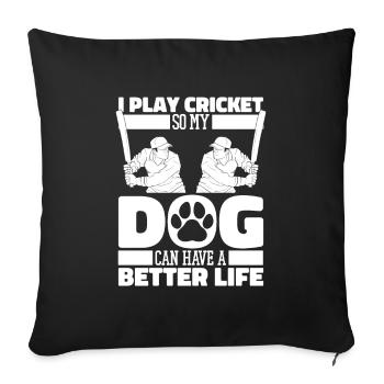 Cricket Dog - Sofa pillowcase 17,3'' x 17,3'' (45 x 45 cm) - black - Front