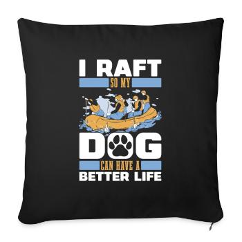 Rafting - Sofakissenbezug 45 x 45 cm - Schwarz - Vorne