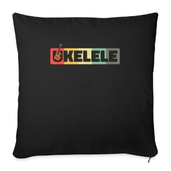 Ukulélé Cool - Housse de coussin décorative 45 x 45 cm - noir - Devant