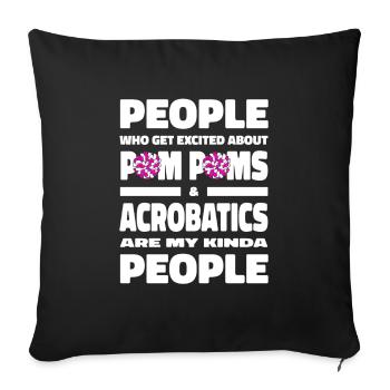 pom-pom girl pom-pom girl drôle - Housse de coussin décorative 45 x 45 cm - noir - Devant