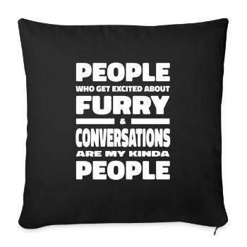 Furry Fandom Fursuits Drôle - Housse de coussin décorative 45 x 45 cm - noir - Devant