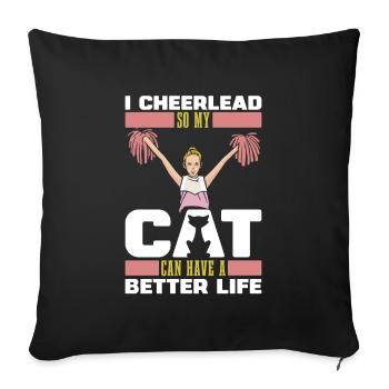 Cheerleader Cheerleading - Sofa pillowcase 17,3'' x 17,3'' (45 x 45 cm) - black - Front