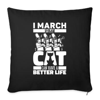 Procession de supporters Spielmannszug Cat - Housse de coussin décorative 45 x 45 cm - noir - Devant