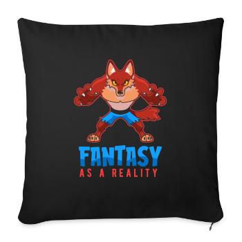 Furry Fandom Fursuits Fantasy - Housse de coussin décorative 45 x 45 cm - noir - Devant
