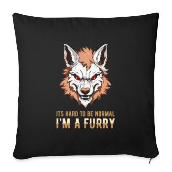 Furry Fandom Fursuits Cool - Housse de coussin décorative 45 x 45 cm - noir - Devant