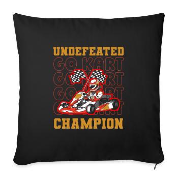 Champion Pilote de Karting Karting - Housse de coussin décorative 45 x 45 cm - noir - Devant