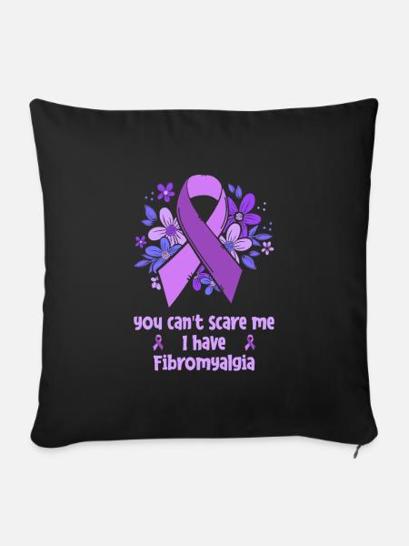 Fibromyalgie Rheuma Blume - Sofakissenbezug 45 x 45 cm - Schwarz
