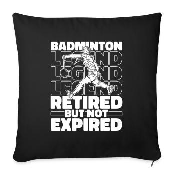 Badminton à la retraite - Housse de coussin décorative 45 x 45 cm - noir - Devant