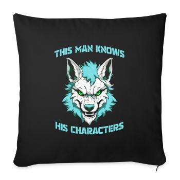 Furry Fandom Fursuits Cool - Sofa pillowcase 17,3'' x 17,3'' (45 x 45 cm) - black - Front