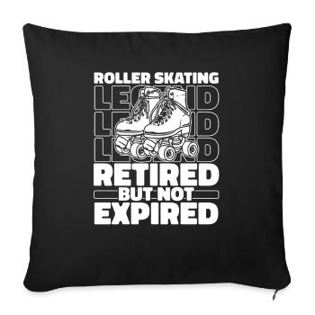 Patinage à roulettes Patinage à roulettes à la retraite - Housse de coussin décorative 45 x 45 cm - noir - Devant