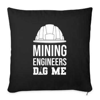 Engineer Mining Engineer - Sofa pillowcase 17,3'' x 17,3'' (45 x 45 cm) - black - Front