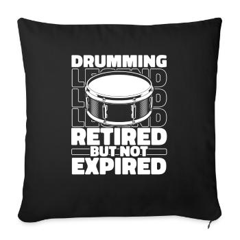Tambours Batteurs Batteurs à la retraite - Housse de coussin décorative 45 x 45 cm - noir - Devant