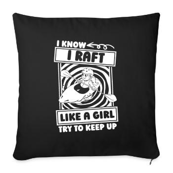 rafting - Sofa pillowcase 17,3'' x 17,3'' (45 x 45 cm) - black - Front