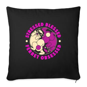 Ferret polecat cute - Sofa pillowcase 17,3'' x 17,3'' (45 x 45 cm) - black - Front