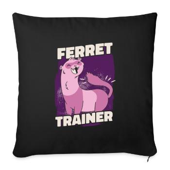 Ferret Iltis Dresseur - Housse de coussin décorative 45 x 45 cm - noir - Devant