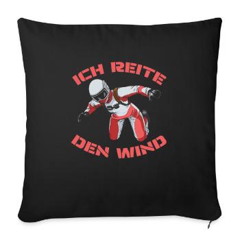 Indoor Skydiving Wind Indoor Fallschirmspringen - Sofakissenbezug 45 x 45 cm - Schwarz - Vorne