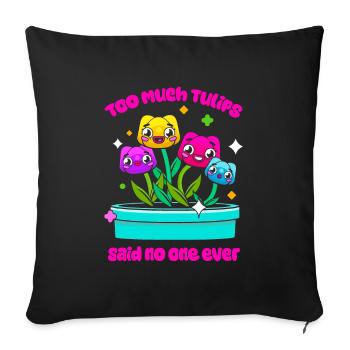 Tulips Cute - Sofa pillowcase 17,3'' x 17,3'' (45 x 45 cm) - black - Front