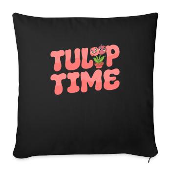 Tulips Cute - Sofa pillowcase 17,3'' x 17,3'' (45 x 45 cm) - black - Front
