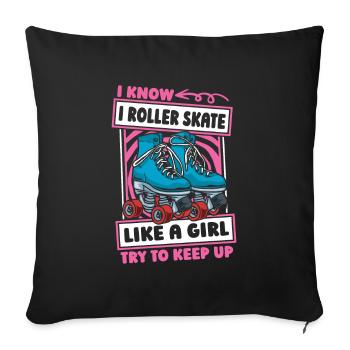 Roller skating Roller skating - Sofa pillowcase 17,3'' x 17,3'' (45 x 45 cm) - black - Front