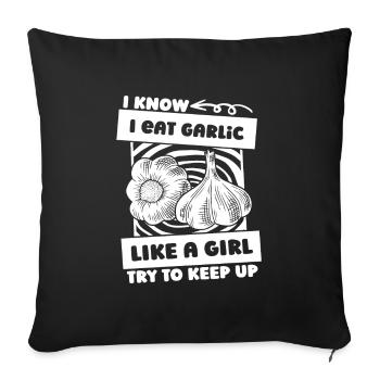 Garlic Garlic Knofi - Sofa pillowcase 17,3'' x 17,3'' (45 x 45 cm) - black - Front