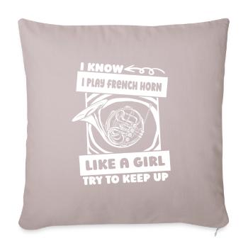 Horn player French Horn - Sofa pillowcase 17,3'' x 17,3'' (45 x 45 cm) - light taupe - Front