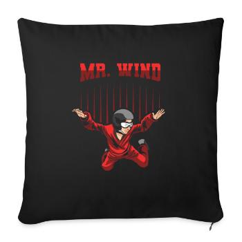 Parachutisme intérieur frais Indoor Fallschirmspringen - Housse de coussin décorative 45 x 45 cm - noir - Devant