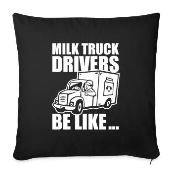 Cow Milk Milk Truck - Sofa pillowcase 17,3'' x 17,3'' (45 x 45 cm) - black - Front